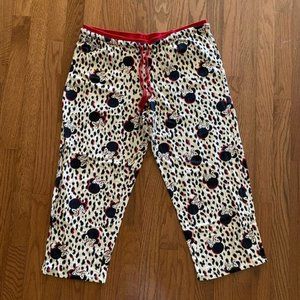 Disney Minnie Mouse Animal Print Pajama Pants Sleepwear Size Large 12-14